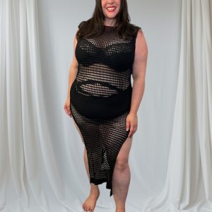 Robe résille fendue sur les côtés