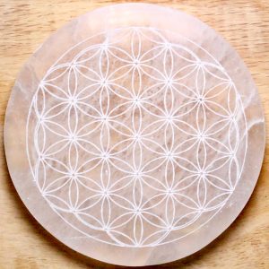Plaque de rechargement fleur de vie en sélénite