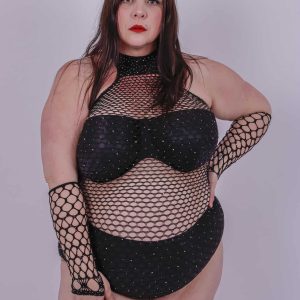 Body résille strass avec mitaines