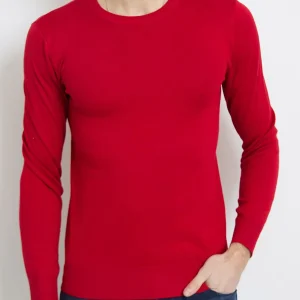 Pull rouge bordeaux homme fashion