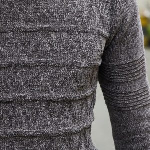 Pull col roulé gris foncé homme
