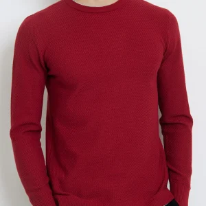 Pull rouge bordeaux homme fashion