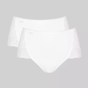 Lot de 2 culottes blanches pure sense luxe maxi Sloggi