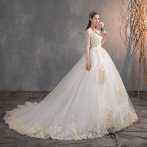 Robe de Mariée Princesse Beige