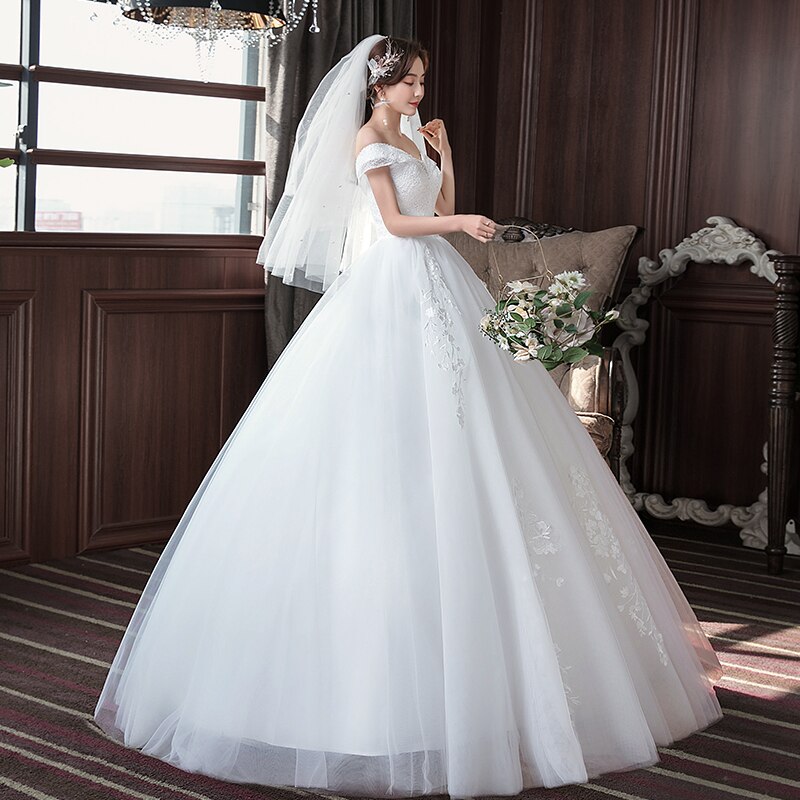 Robe de Mariée Princesse Blanche à Lacets – Image 2