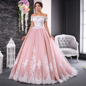 Robe de Mariée Princesse Rose et Blanche