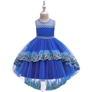 Robe de Princesse à dentelle Bleue