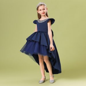 Robe de Princesse Fille Bleu Marine