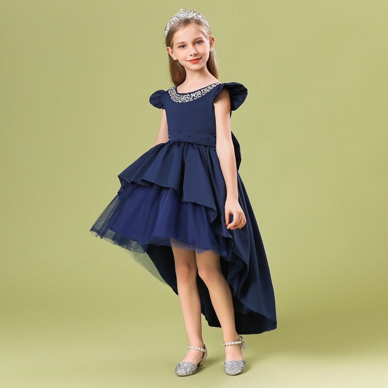 Robe de Princesse Fille Bleu Marine