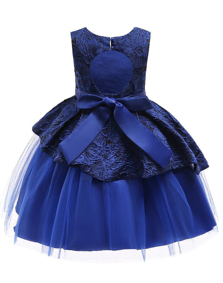 Robe Princesse à Fleurs Bleue Nuit – Image 3