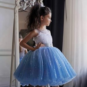 Robe Princesse Bleu Ciel pour Fille