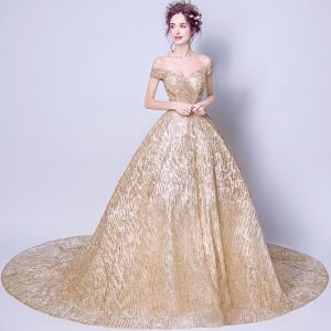 Robe Princesse de Soirée Dorée