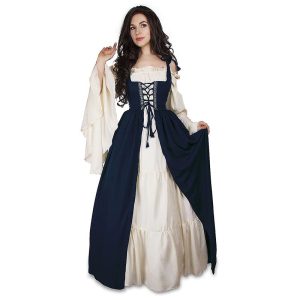 Robe Princesse Femme Médiévale pour Cosplay Halloween et Carnaval