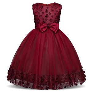 Robe Princesse Papillon Bordeaux pour Fille