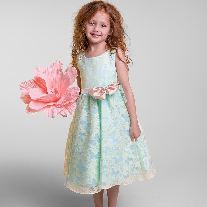 Robe Princesse Papillon Turquoise pour Fillette