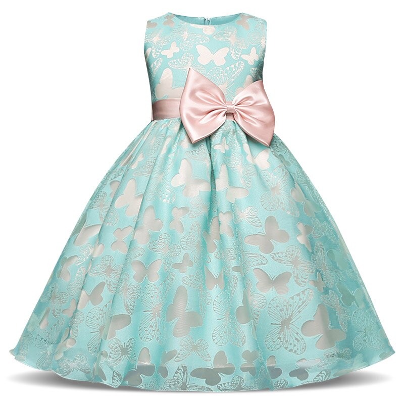 Robe Princesse Papillon Turquoise pour Fillette – Image 2