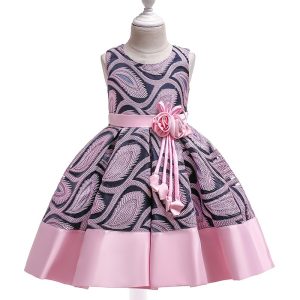 Robe Princesse Rose à Plumes pour Fille