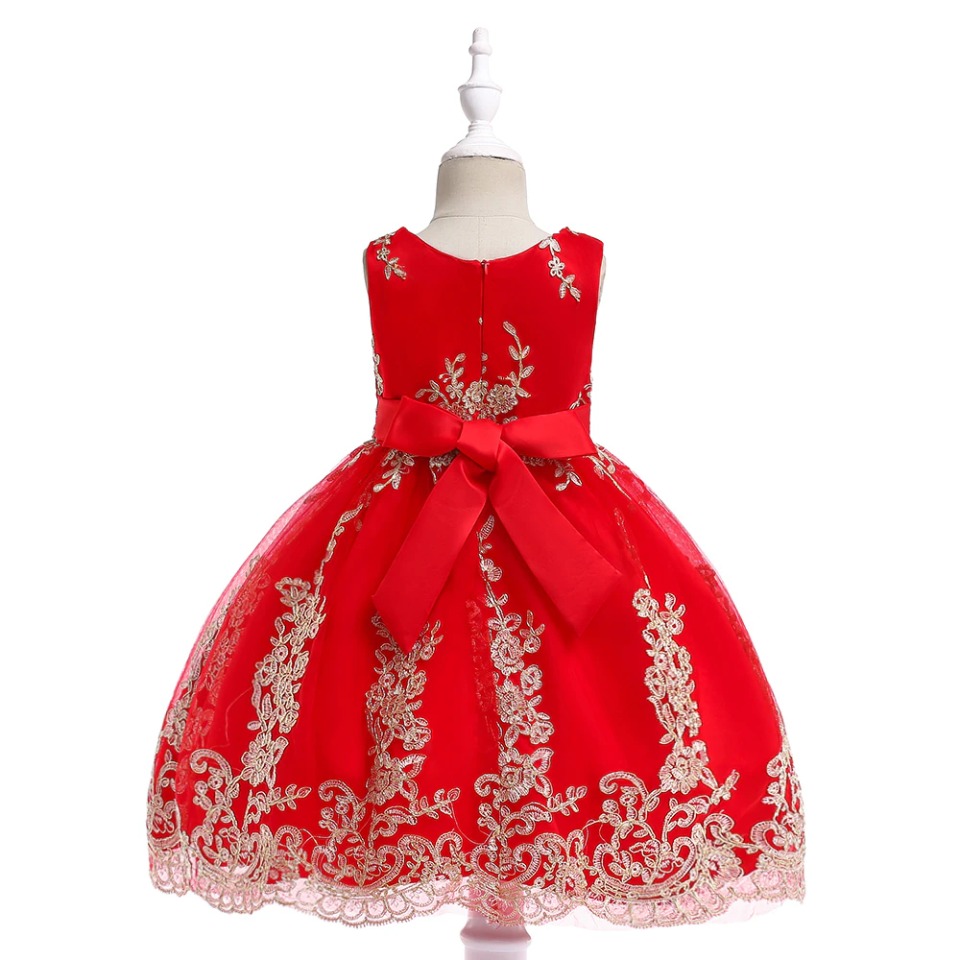 Robe Princesse Rouge Brodée – Image 2