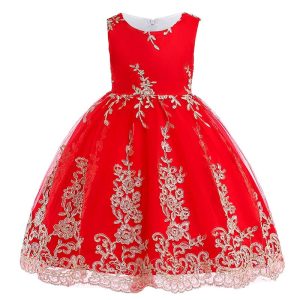 Robe Princesse Rouge Brodée