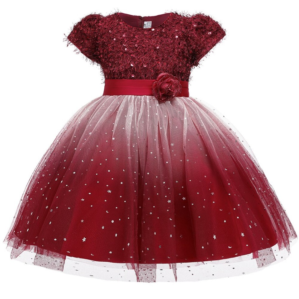 Robe Princesse Rouge Pailletée pour Fille
