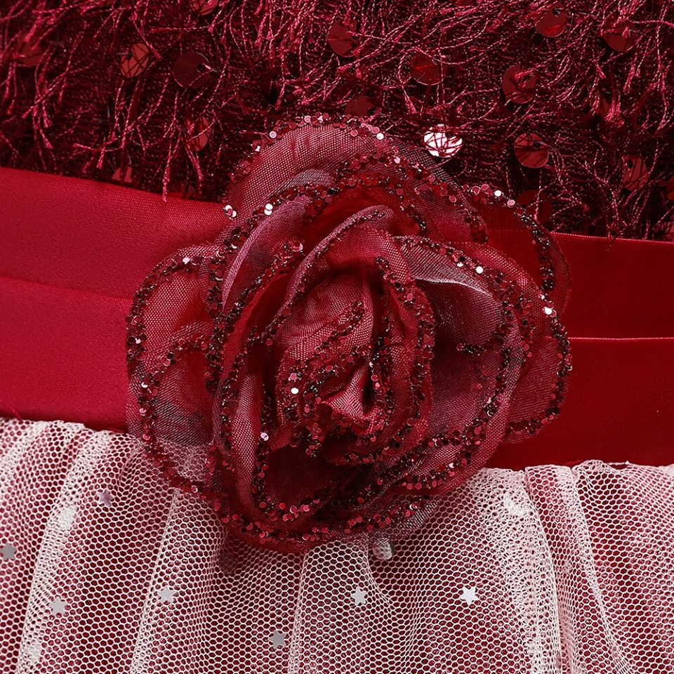 Robe Princesse Rouge Pailletée pour Fille – Image 4