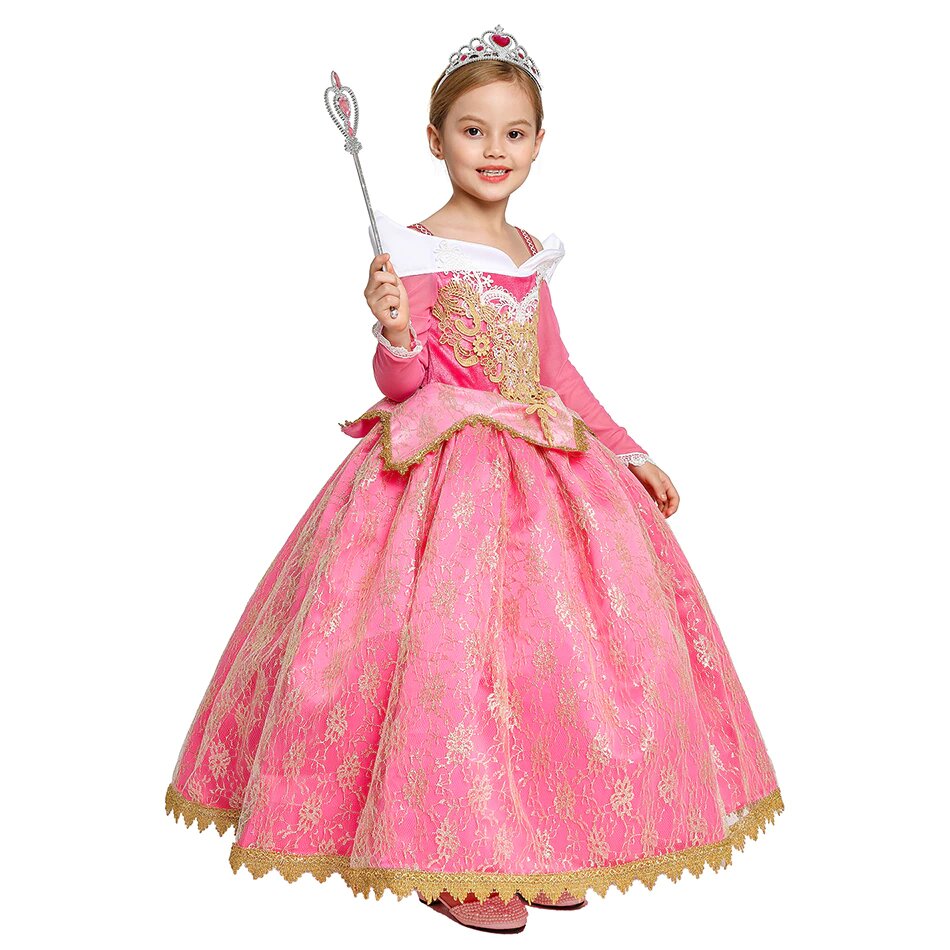 Robe Princesse Royale Rose pour Fille – Image 2