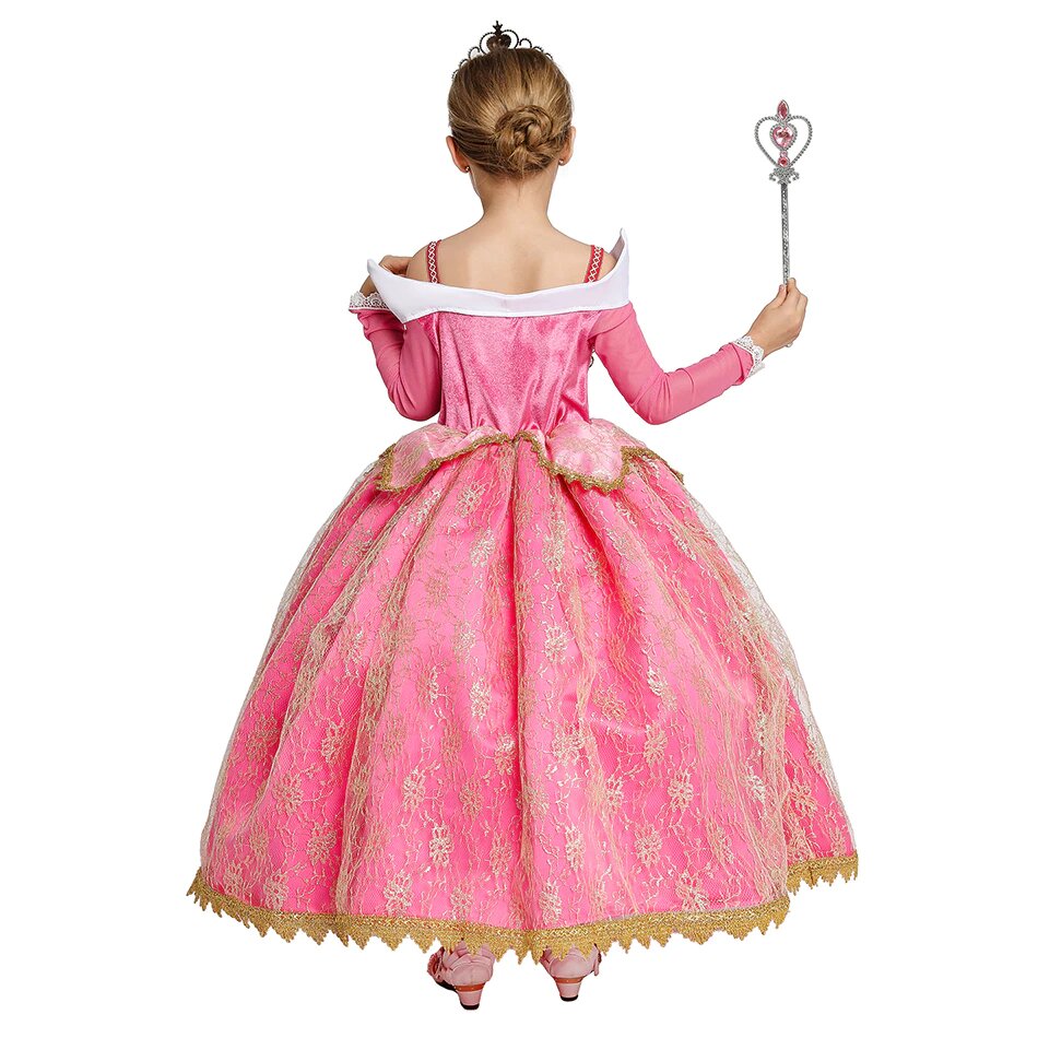 Robe Princesse Royale Rose pour Fille – Image 3