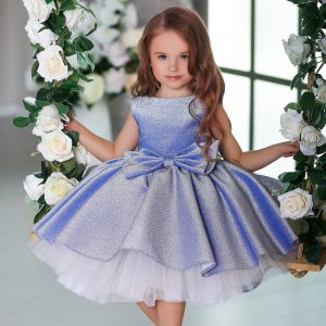 Robe Princesse Scintillante Bleue Pour Fille