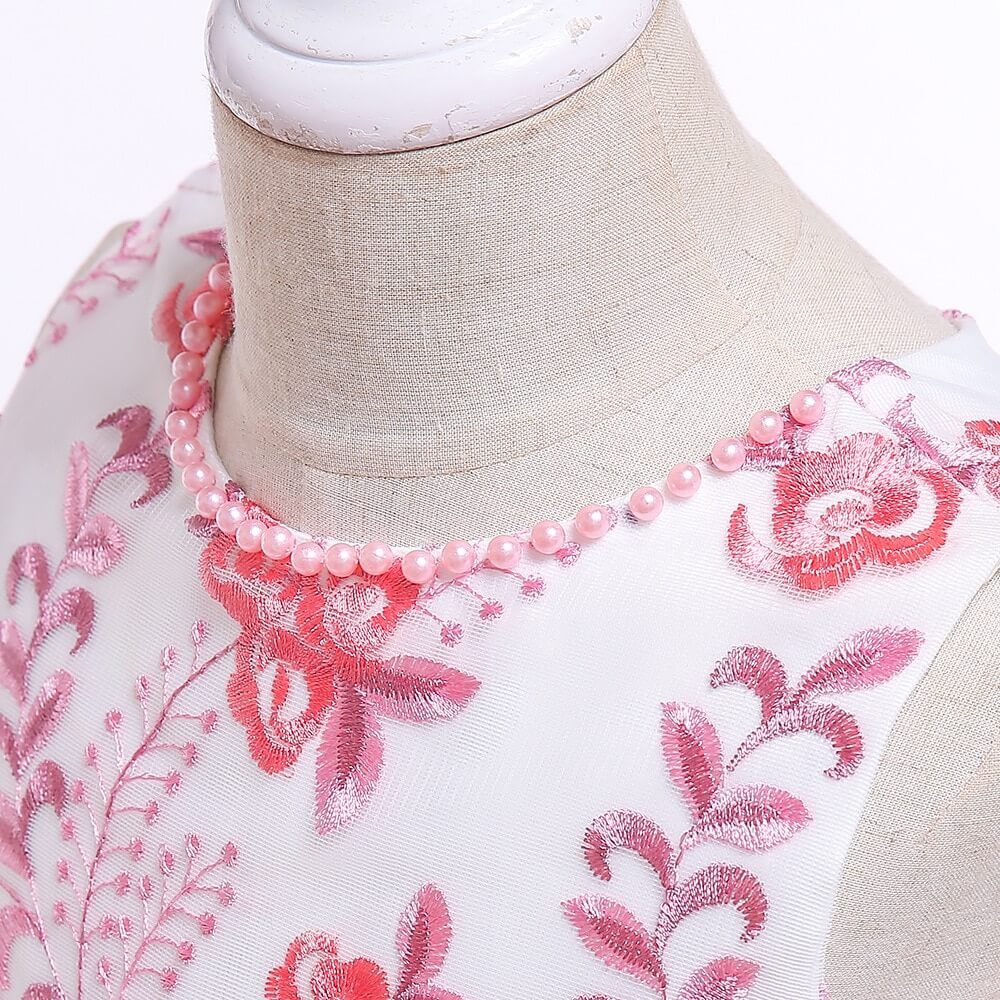 Robe Princesse Tuxedo Rose en Satin pour fille – Image 4