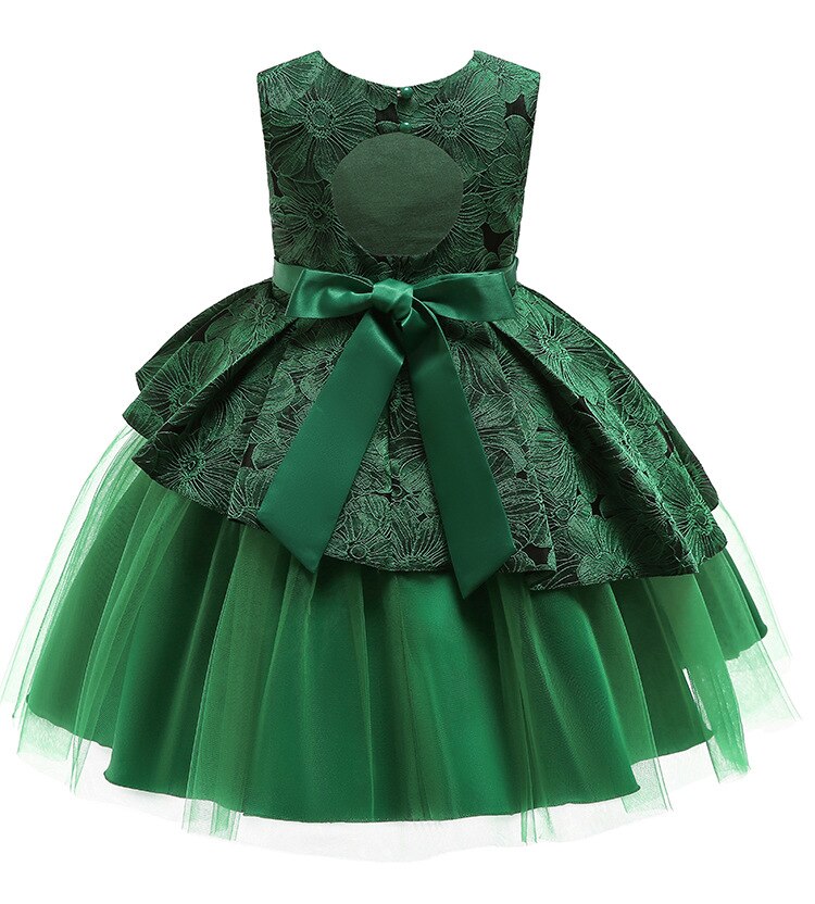 Robe Princesse Verte à Fleurs – Image 2