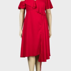 Robe rouge grande taille