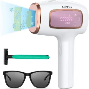 Épilateur Looya Ipl Lumière Pulsée Femme LED Touch Épilateur 5 Taux Impulsions