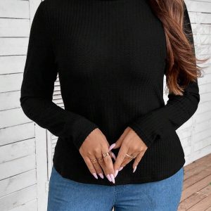 SHEIN GRANDE TAILLE (44/46/48/50/52/54) Pull col double élégant