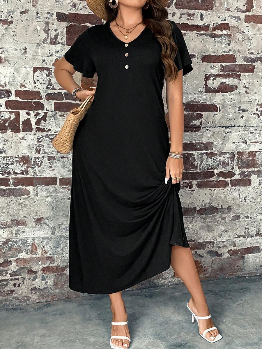 SHEIN GRANDE TAILLE (48/50) – Robe boutonnée pour femme, coupe classique – Image 3