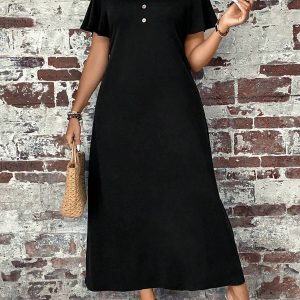 SHEIN GRANDE TAILLE (48/50) – Robe boutonnée pour femme, coupe classique