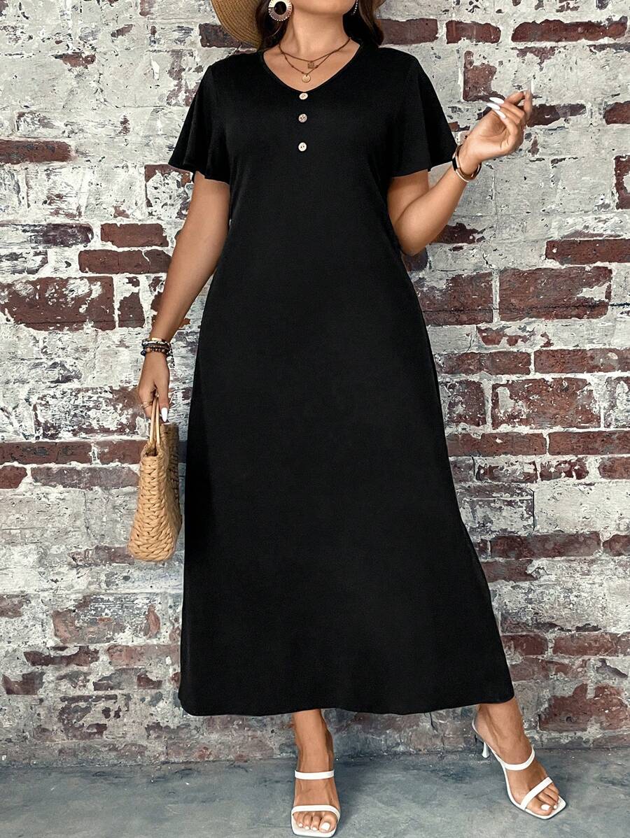 SHEIN GRANDE TAILLE (48/50) – Robe boutonnée pour femme, coupe classique