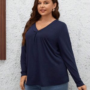 SHEIN GRANDE TAILLE (44/46/48/50/52/54) Pull uni à col V