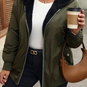 SHEIN GRANDE TAILLE (50/52) Veste zippée à manches longues élégante