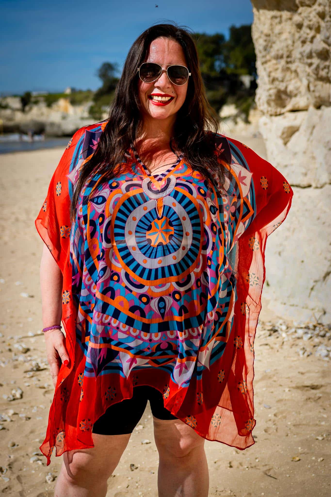 Tunique de plage à imprimé multicolore – Image 4