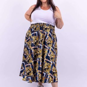 Jupe longue satinée imprimé fashion