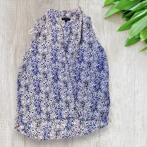 Top Débardeur Femme Mystic - Taille 36, Décolleté Plongeant, Imprimé Léopard Bleu Électrique