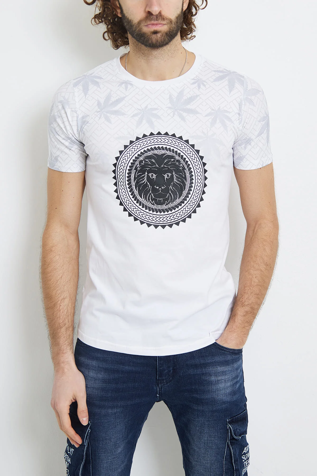 Tee shirt tête de lion fashion homme