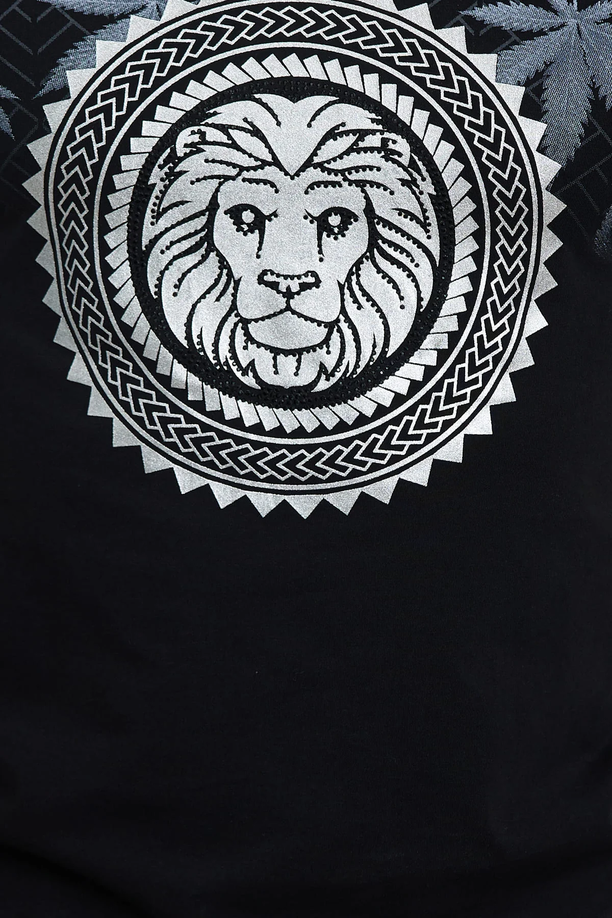 Tee shirt noir motif lion homme fashion – Image 4