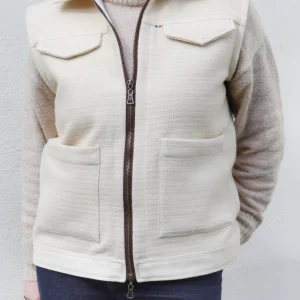 Veste sans manches écru
